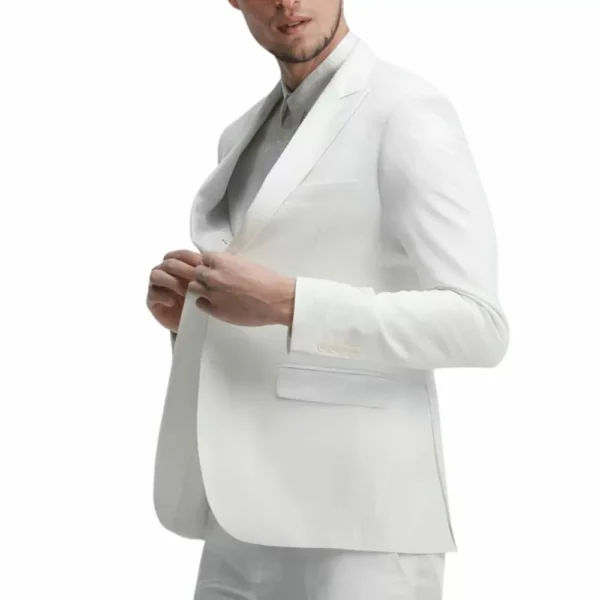 White Formal Two Piece Tuxedo Suit for Men - Image 2