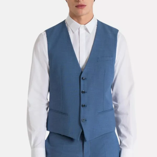 Modern 3 Piece Suit Blue Slim Fit Suits, Two Button Suit , Wedding Suits - Image 2