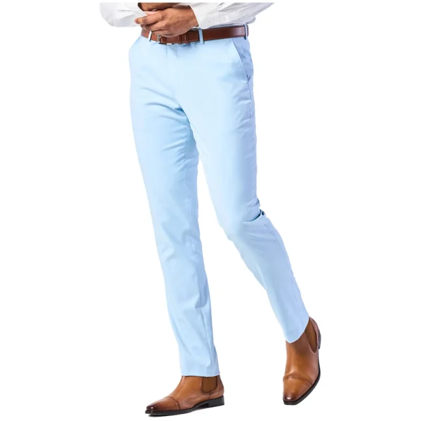 Mens Single Breasted Sky Blue Two Piece Suit - Image 5