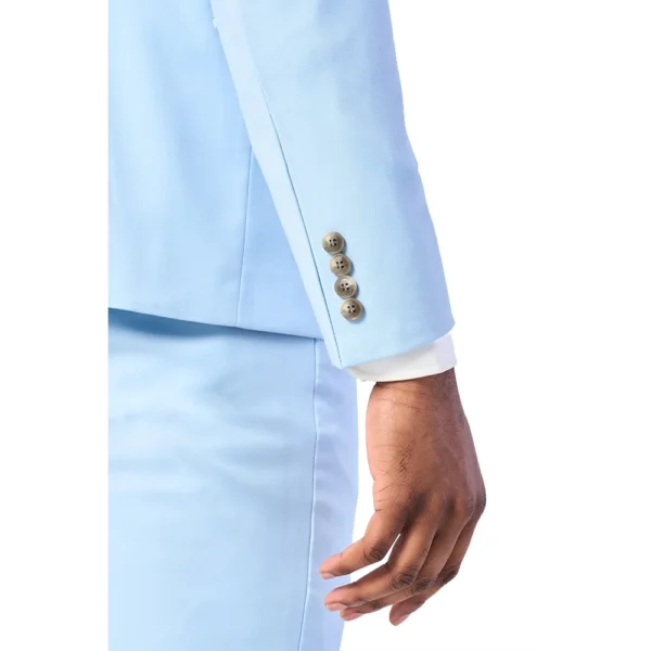 Mens Single Breasted Sky Blue Two Piece Suit - Image 3