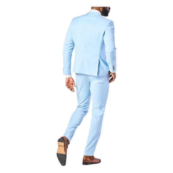 Mens Single Breasted Sky Blue Two Piece Suit - Image 2