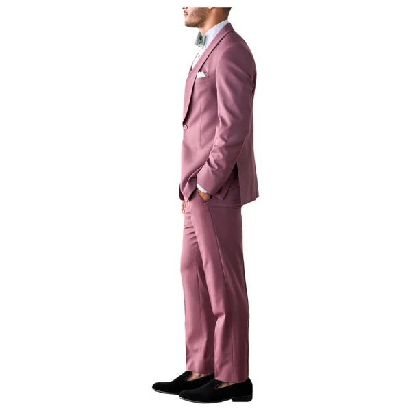 2 Piece Rose Pink Shawl Collar Tuxedo - Image 2