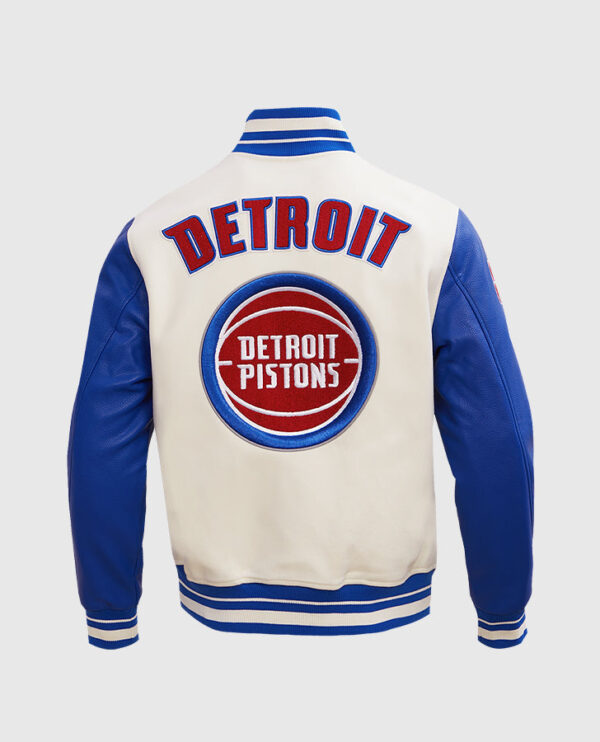NBA Detroit Pistons Men's Blue Varsity Jacket - Image 2
