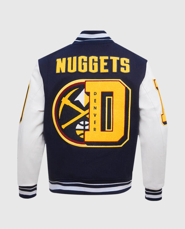 NBA Denver Nuggets Men's Rib Wool Varsity Jacket - Image 2
