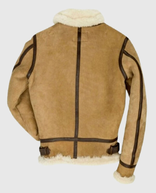 Men's B3 Bomber Suede Leather Shearling Jacket - Image 2