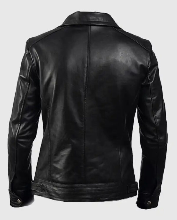 Legacy Black Leather Biker Jacket - Image 2