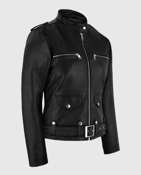 Women's Chic Rider Leather Jacket - Image 4