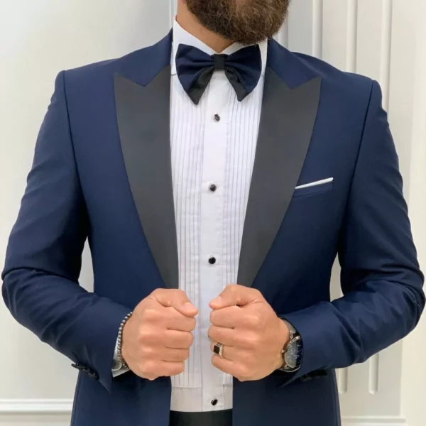 Mens Tuxedo Two Piece Navy Wedding Tuxedo Dress - Image 6