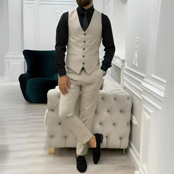 3 Piece Beige Men’s Prom Suits - Image 6