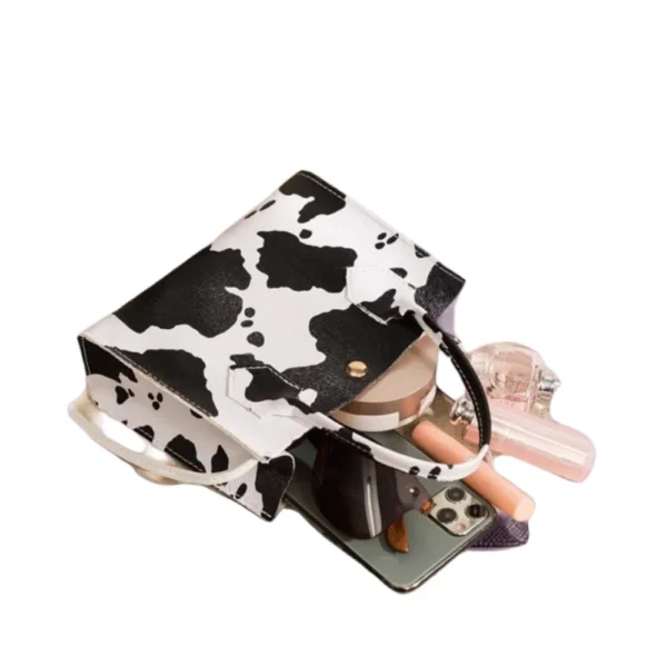 Black & White Cow Leather Print Purse - Image 3
