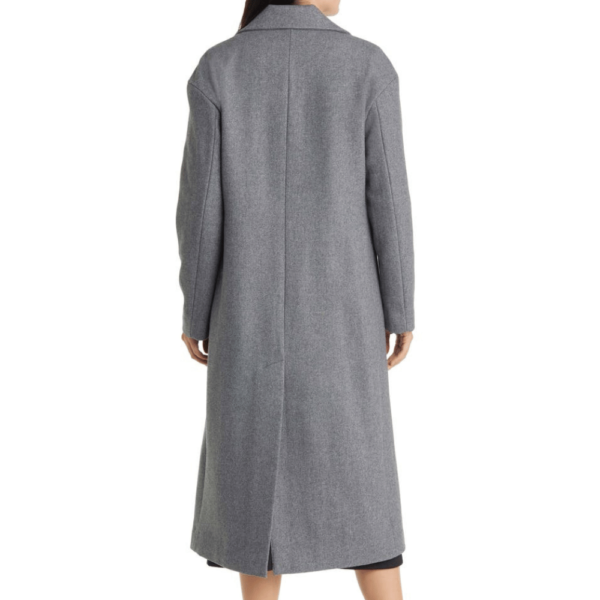 Women’s Double Breasted Grey Wool Coat - Image 4