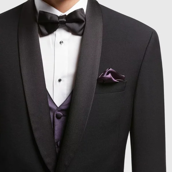 Black and Purple Tuxedo For Men - Image 3