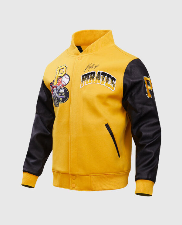 MLB Pittsburgh Pirates Men's Yellow Varsity Jacket - Image 3