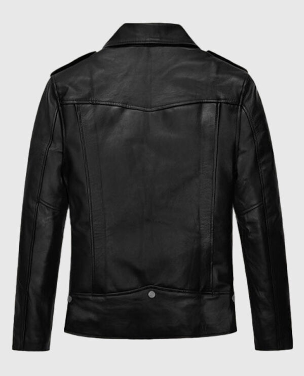 Jimin Black Biker Leather Jacket - Image 3