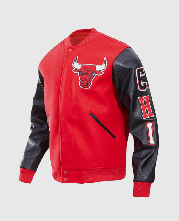 NBA Chicago Bulls  Men's Red Varsity Jacket - Image 3