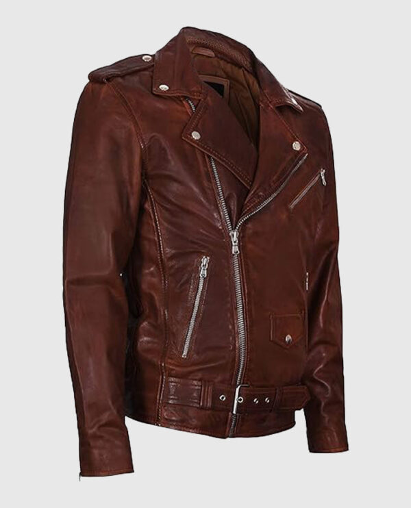 Joe Jonas Biker Leather Jacket - Image 4