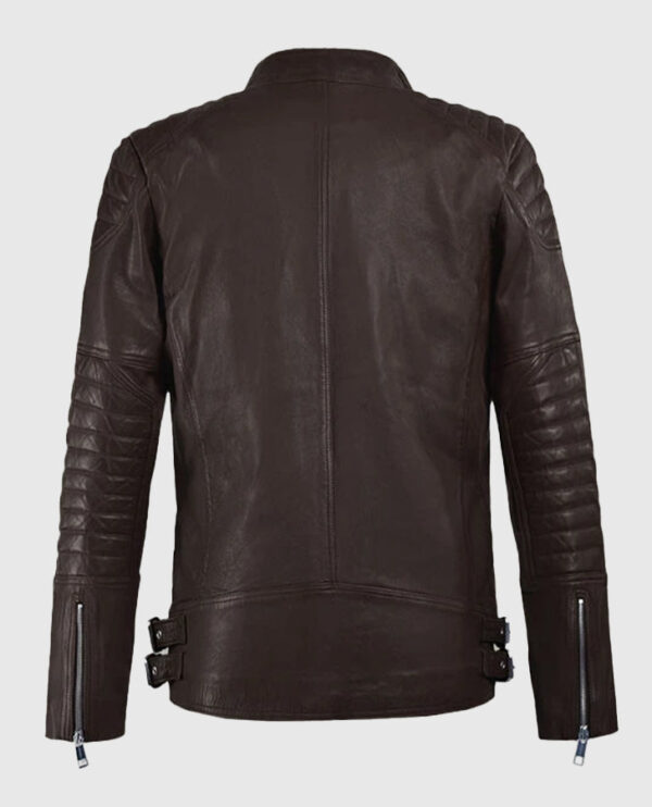 Shotgun Brown Moto Leather Jacket - Image 2