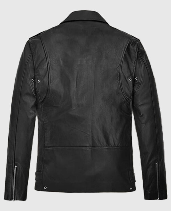 Bruno Mars Black Leather Biker Jacket - Image 3