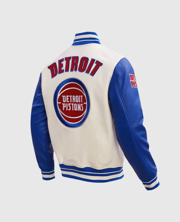 NBA Detroit Pistons Men's Blue Varsity Jacket - Image 4
