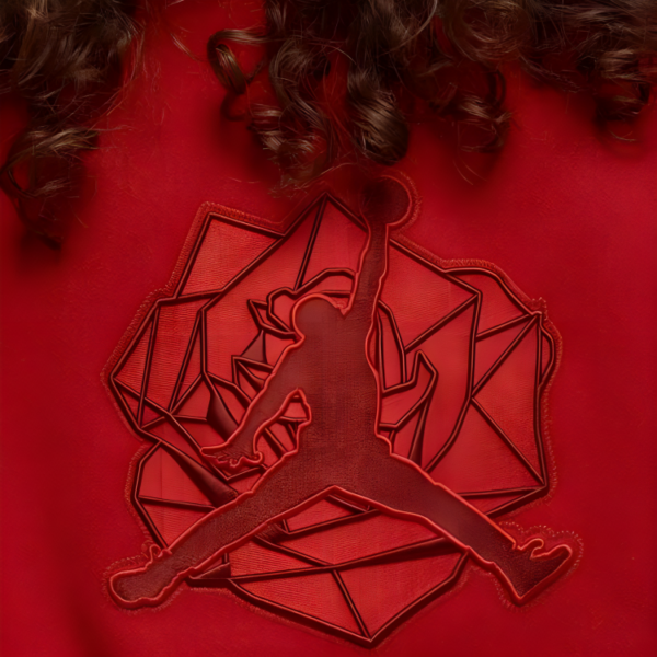 Teyana Taylor Jordan Red Cropped Varsity Jacket - Image 4