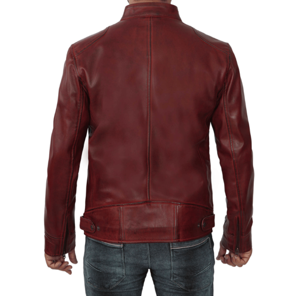 Cafe Racer Motorcycle Vintage Biker Men Leather Jackets - Image 6