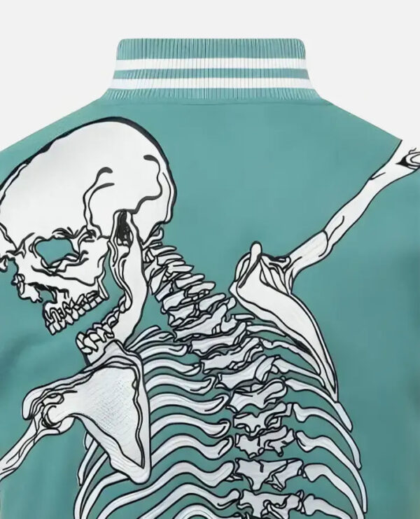 Men's Rod Godspeed Skull Mint Varsity Jacket - Image 4