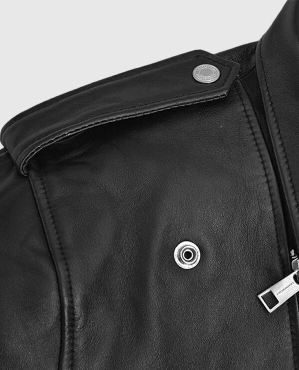 Bruno Mars Black Leather Biker Jacket - Image 4