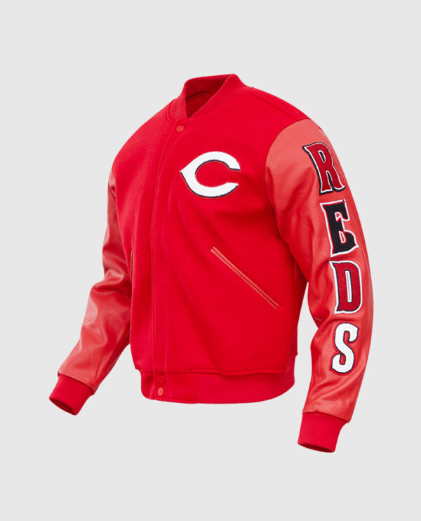 MLB Cincinnati Reds Men's Red Varsity Jacket - Image 3