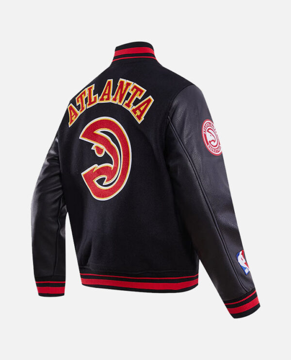 NBA Atlanta Hawks Men's Rib Wool Varsity Jacket - Image 4
