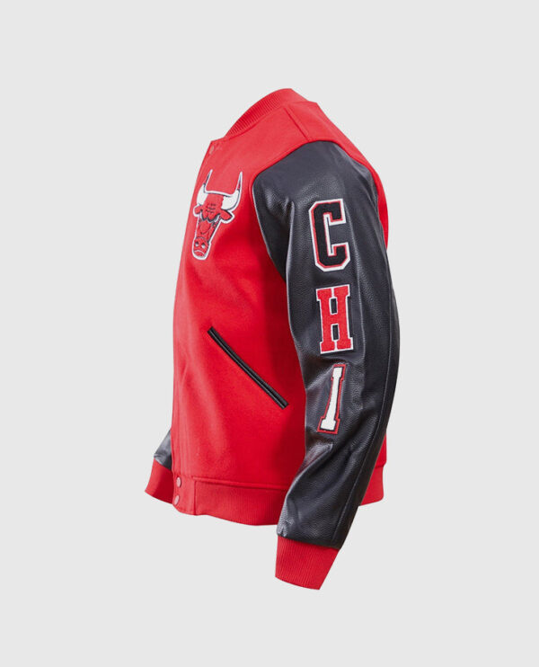 NBA Chicago Bulls  Men's Red Varsity Jacket - Image 5