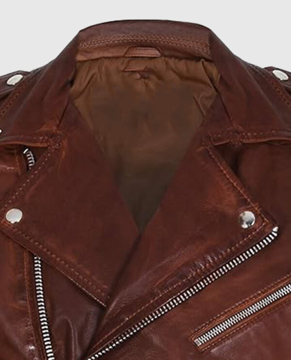 Joe Jonas Biker Leather Jacket - Image 5
