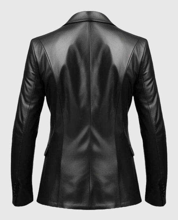 Men's 2 Button Leather Blazer - Image 2