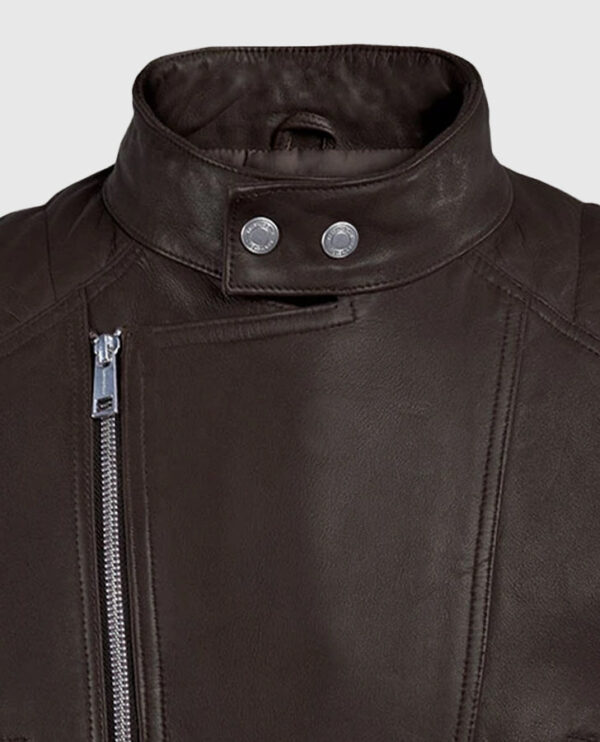 Shotgun Brown Moto Leather Jacket - Image 3