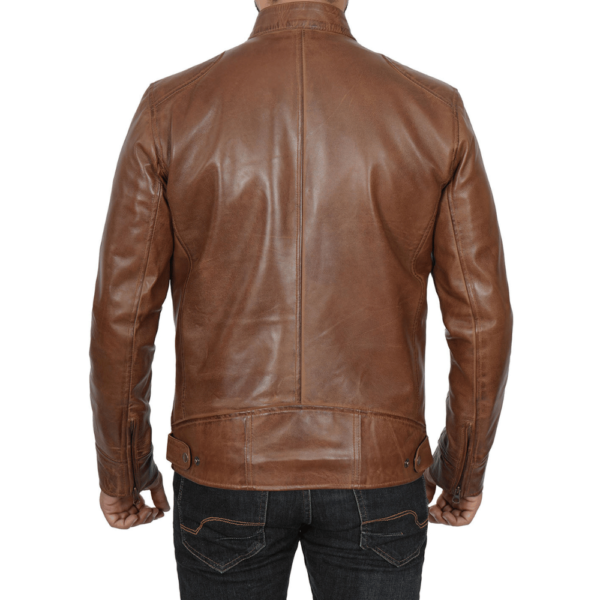 Cafe Racer Motorcycle Vintage Biker Men Leather Jackets - Image 4