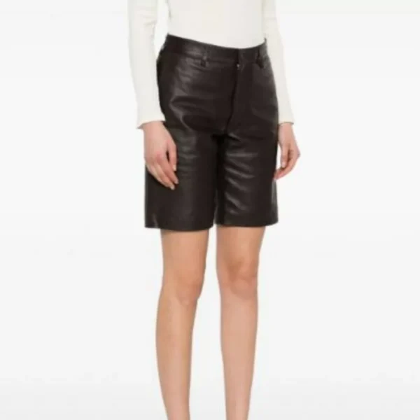 Original Black Leather Shorts Womens - Image 2