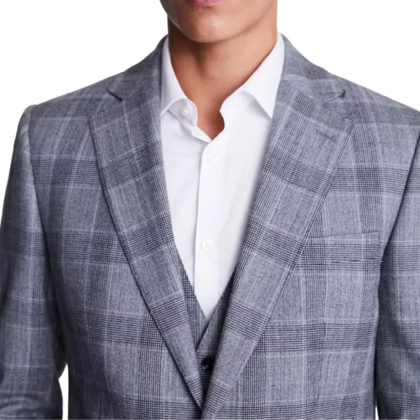 Mens 1920s Vintage Blue slim suits for men - Image 3