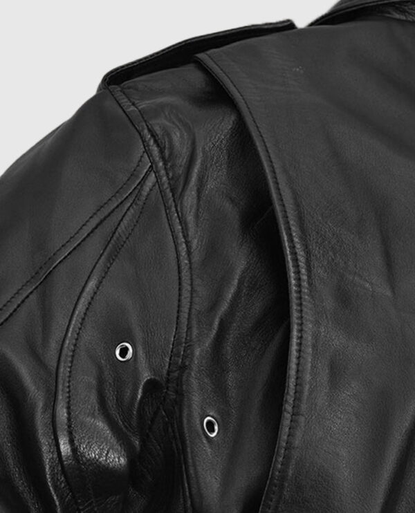 Bruno Mars Black Leather Biker Jacket - Image 5