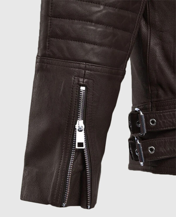 Shotgun Brown Moto Leather Jacket - Image 4