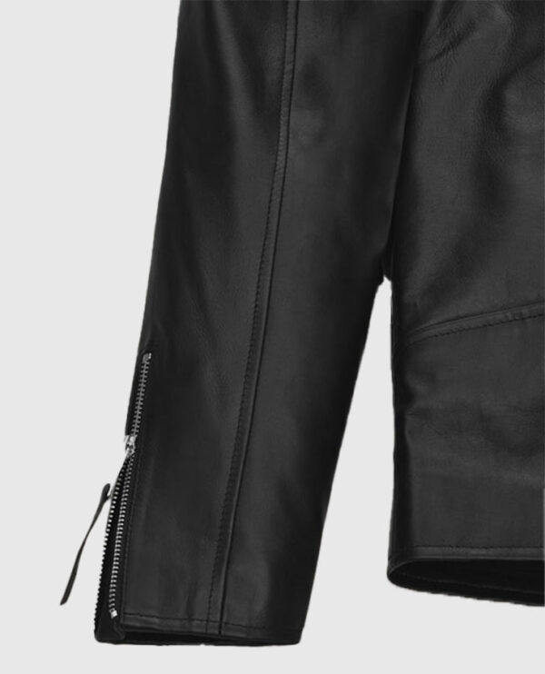 Ansel Elgort Black Leather Jacket - Image 5