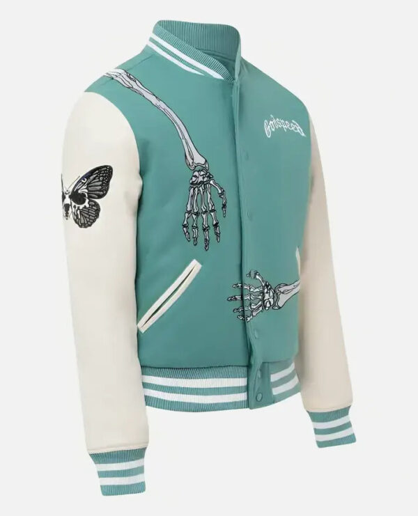Men's Rod Godspeed Skull Mint Varsity Jacket - Image 6