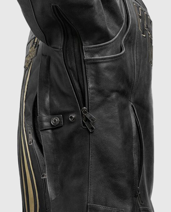 Men's H-D Triple Vent Passing Link II Leather Jacket - Image 3