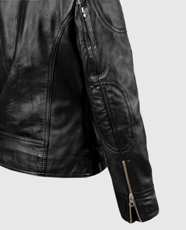 Sarah Connor Terminator Genisys Black Leather Jacket - Image 9