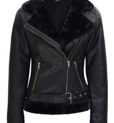 AgnesWomenShearlingJacketBlack