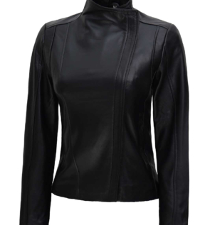 ArezzoBlackLeatherJacketWomen