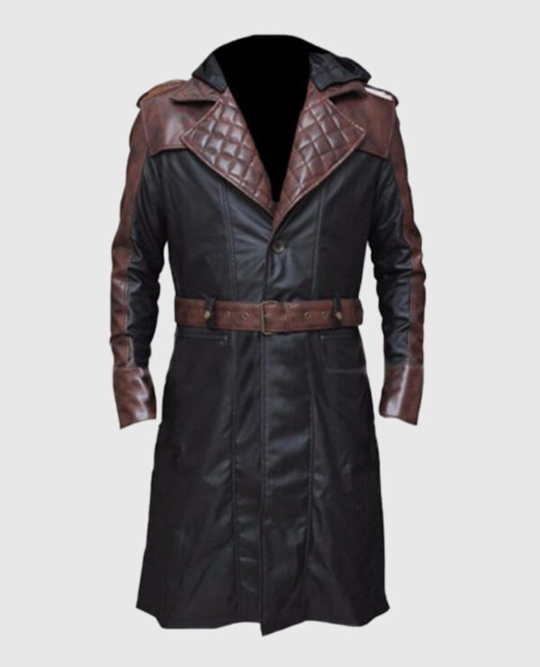 Assassins Syndicate Jacob Frye Long Leather Trench Coat - Image 4