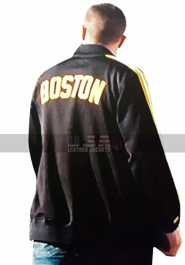 Ben Affleck The Town Boston Varsity Bomber Black Jacket - Image 4