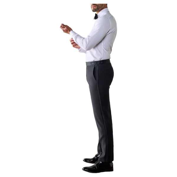 Slim Men’s Black Peak Lapel Tuxedo Suit - Image 11