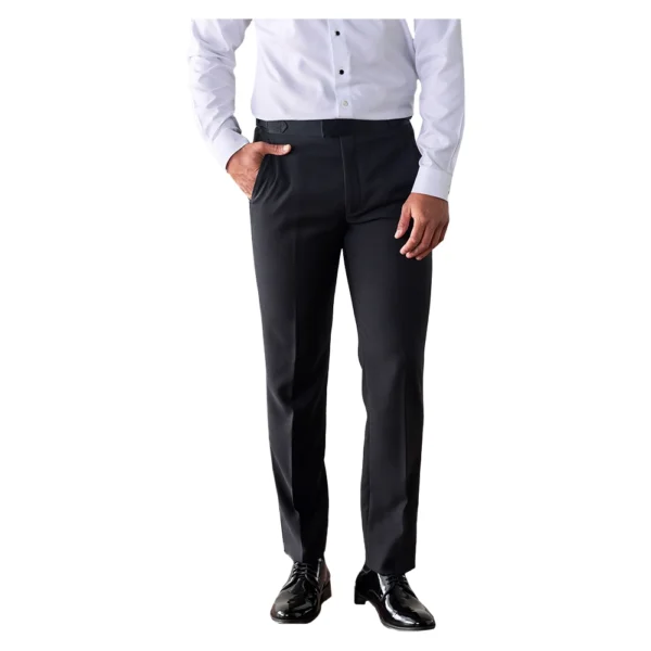 Slim Men’s Black Peak Lapel Tuxedo Suit - Image 9