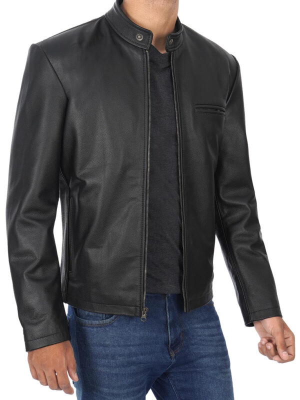 Ricardo Men's Black Cow Hide Leather Motorcycle Jacket - Image 3