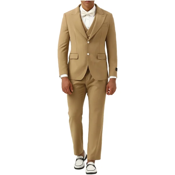Men’s Brown 3 Piece Single Breasted Suit
